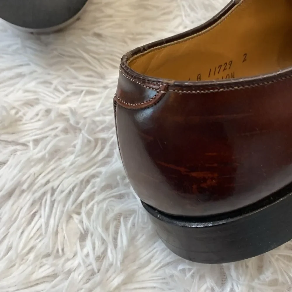 JOHNSTON & MURPHY Optima Sz 9.5 Brown Leather Oxford Made in USA